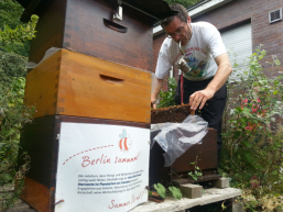 Schauschleudern Planetarium Uwe Marth mit Smoker und Bienenwabe hemmer